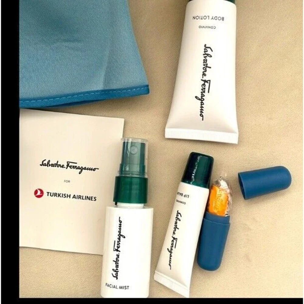 Salvatore Ferragamo Turkish Airlines Business Class Toiletry Amenity Travel Kit